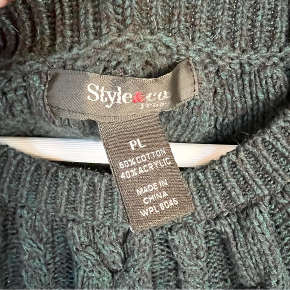 Style & Co. Cable Knit Tunic Sweater Short Sleeve - Picture 8 of 11